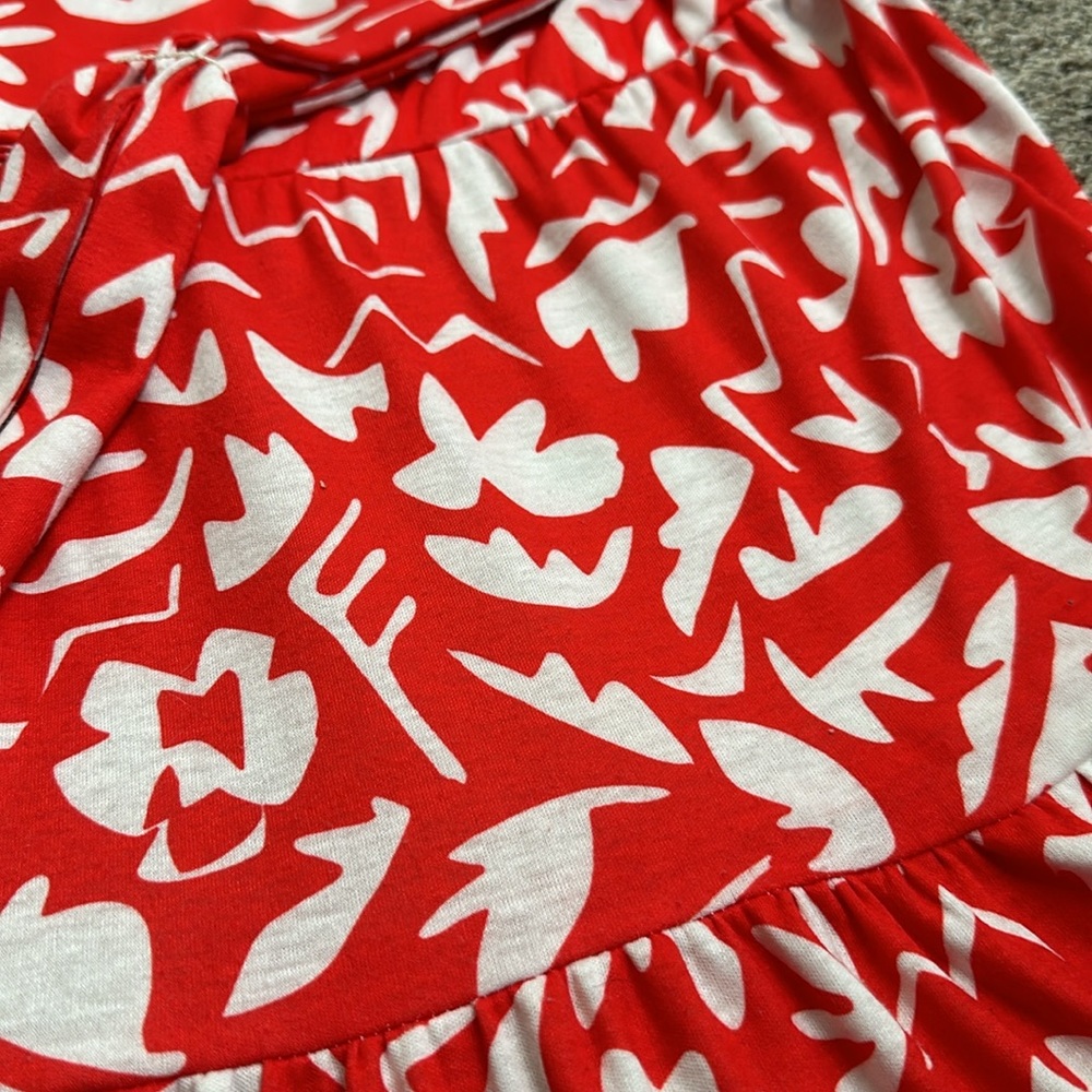 LROThschild vintage tiered cress cross belted midi dress red and white s… - Picture 10 of 10